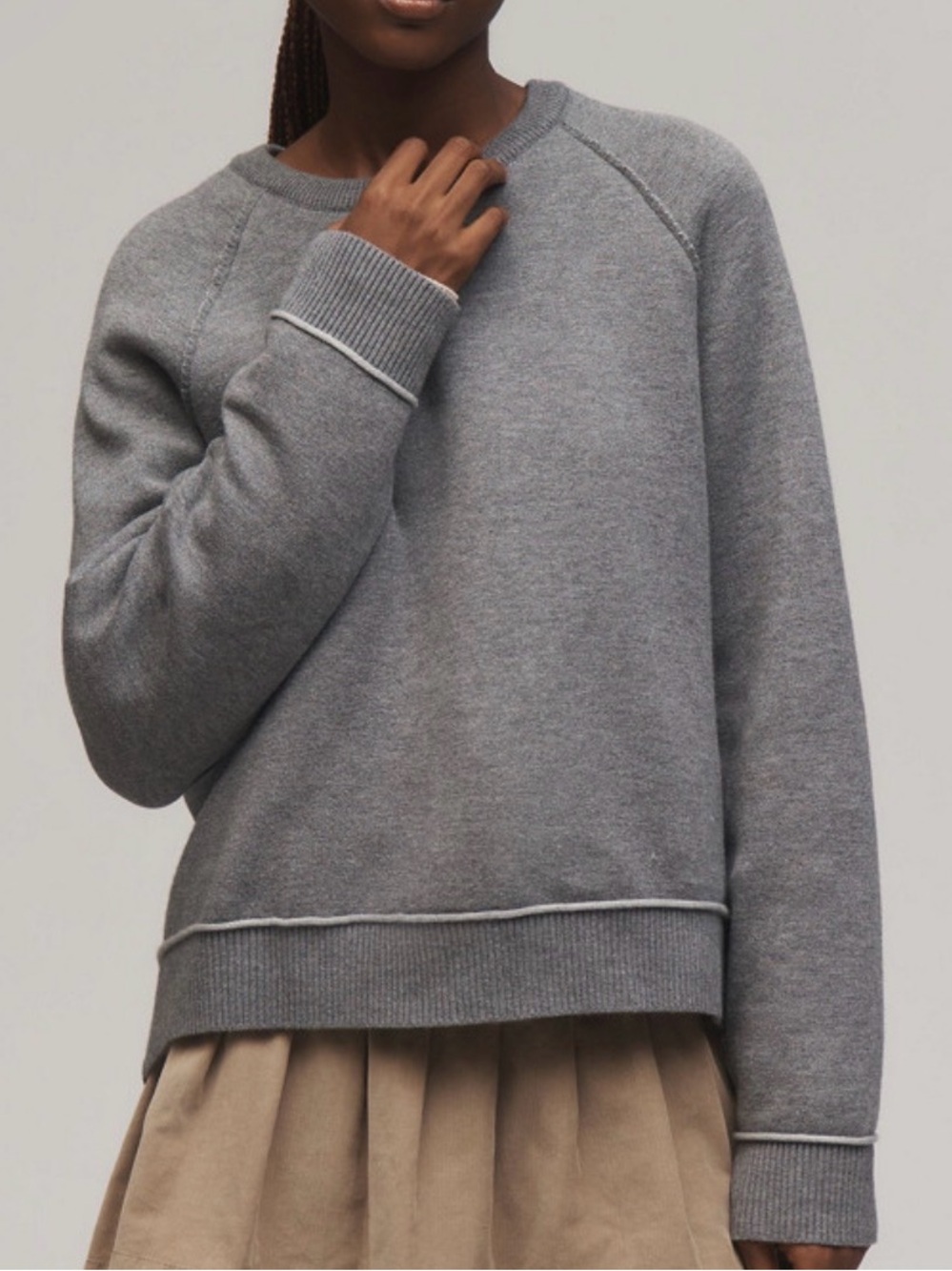 Anthropologie The Oaklyn Cozy Crewneck Sweatshirt Gray Size M